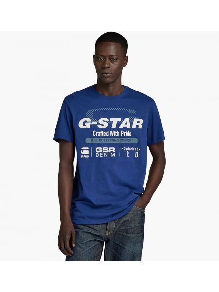 Сорочка у зірочку G-star синя
