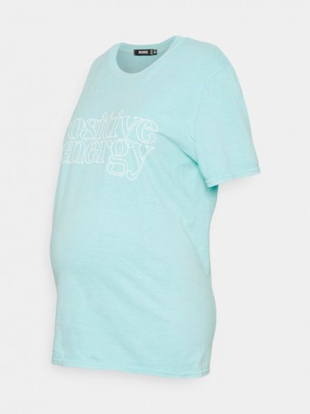 Koszulka z nadrukiem Missguided Maternity niebieska