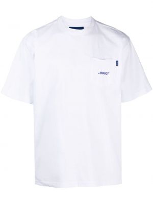 Bavlnené tričko s výšivkou Awake Ny biela