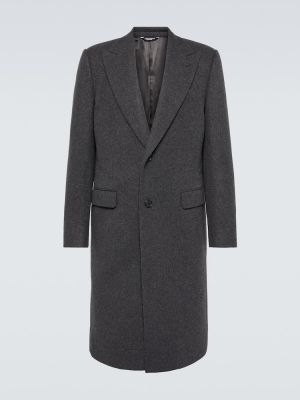 Vlněný kabát Dolce&gabbana šedý
