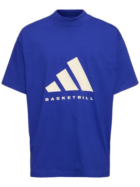 Camiseta de algodón de tela jersey Adidas Originals azul