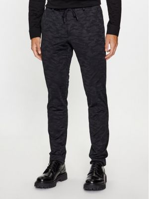 Bavlnené priliehavé nohavice Karl Lagerfeld čierna