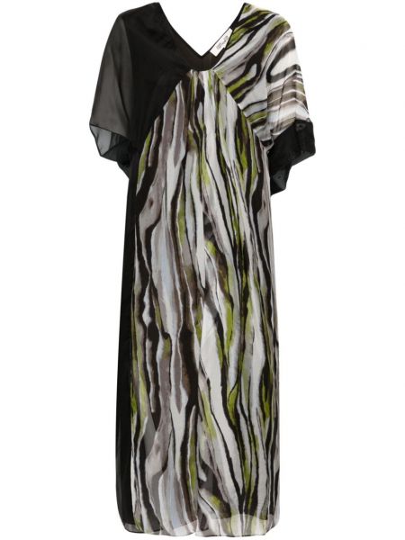 Robe mi-longue à imprimé à imprimé zèbre Dvf Diane Von Furstenberg