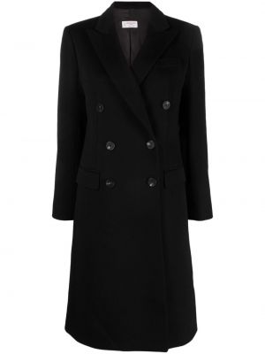 Černý vlněný kabát Alberto Biani