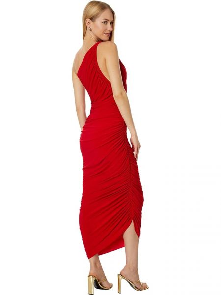 Тигровое платье Norma Kamali красное