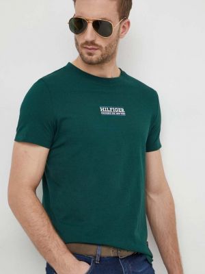 Тениска с дълъг ръкав с принт Tommy Hilfiger зелено