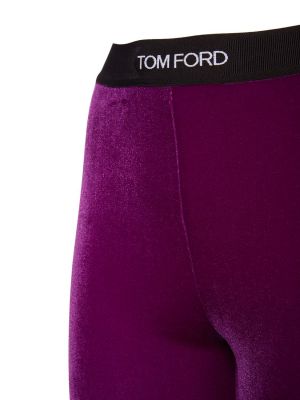 Zamatové legíny Tom Ford fialová