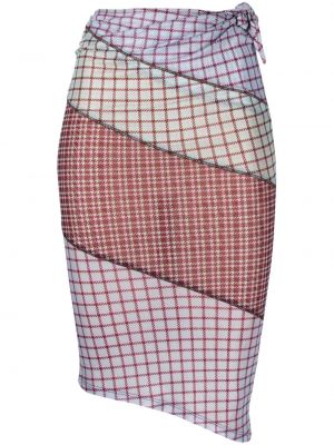 Kostkované asymetrická sukně Miaou - nachový