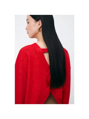 Sweter z dekoltem w serek Suncoo czerwony