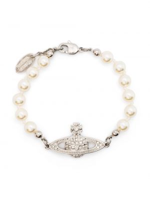Náramek s perlami Vivienne Westwood stříbrný
