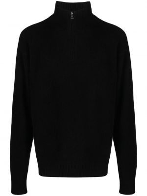Kašmírový sveter na zips The Elder Statesman čierna