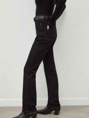 Czarne proste jeansy z wysoką talią By Malene Birger