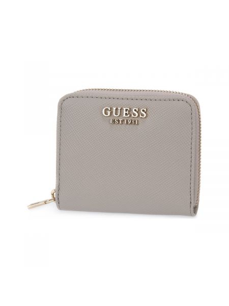 Peňaženka na zips Guess hnedá