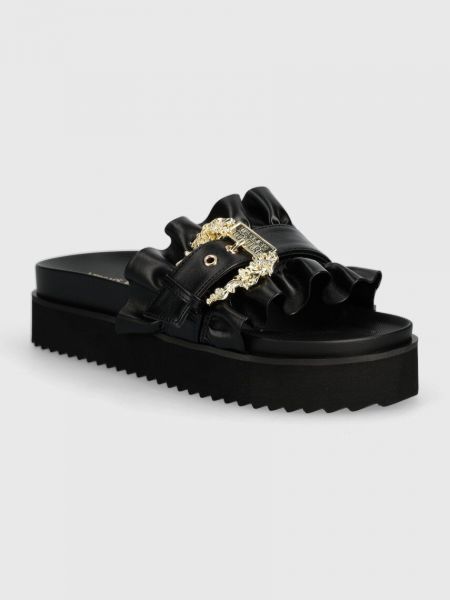 Pantofle na platformě Versace Jeans Couture černé