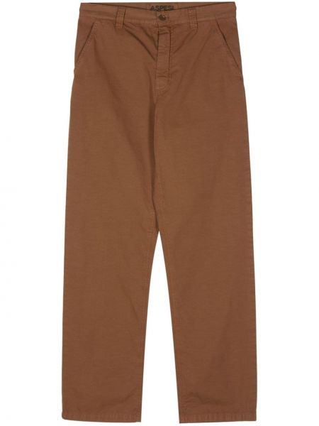 Bavlněné rovné kalhoty Aspesi hnědé