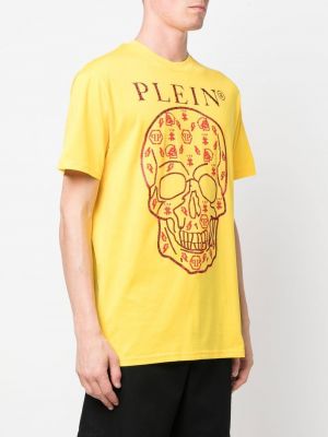 Koszulka z nadrukiem Philipp Plein żółta