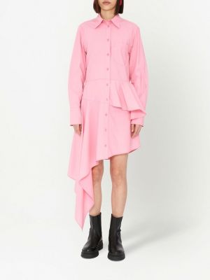 Peplum asymetrické šaty Jw Anderson růžové