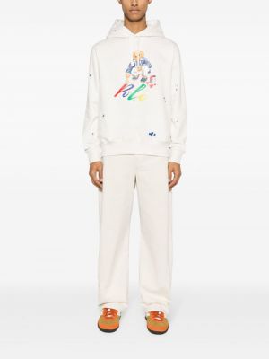 Kokvilnas polo krekls ar rāvējslēdzēju Polo Ralph Lauren balts
