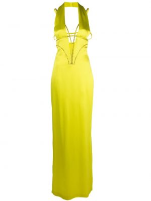 Βραδινό φόρεμα με πετραδάκια Genny κίτρινο