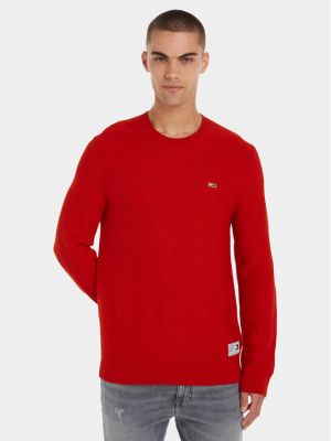 Пуловер Tommy Jeans червено