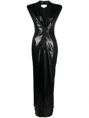 Μάξι φόρεμα με λαιμόκοψη v Genny μαύρο