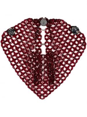 Echarpe avec perles à imprimé Simone Rocha rouge