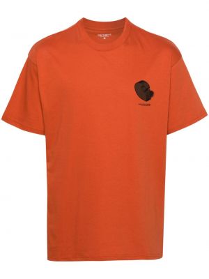 Bombažna majica Carhartt Wip oranžna