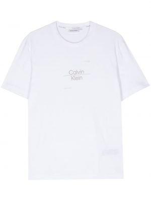 Tričko s potiskem Calvin Klein bílé