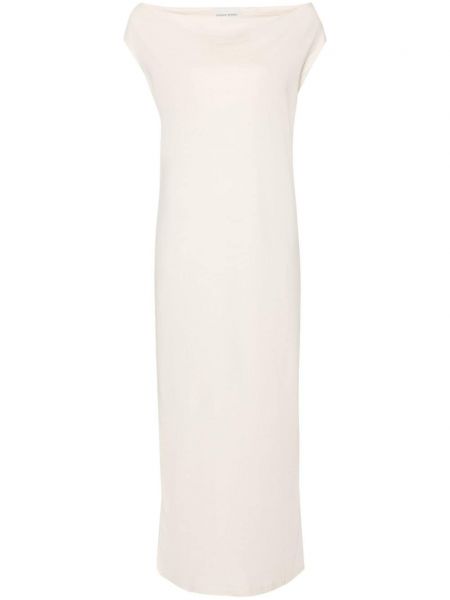 Βαμβακερή μίντι φόρεμα Loulou Studio λευκό