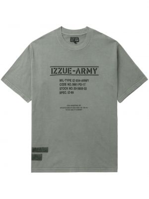 Памучна тениска с принт Izzue сиво