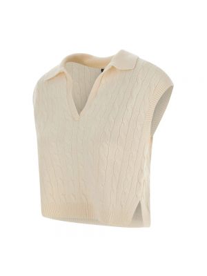 Jersey de lana sin mangas de tela jersey Ralph Lauren blanco