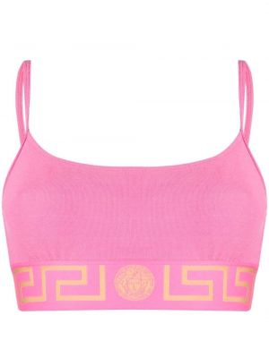 Trykt crop top Versace rosa