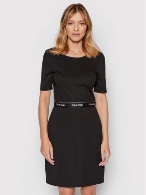 Slim fit šaty Calvin Klein černé