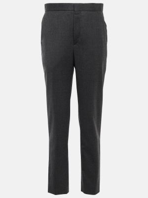 Pantaloni dritti di lana di flanella Wardrobe.nyc grigio