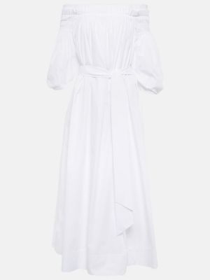 Bavlněné midi šaty Gabriela Hearst bílé