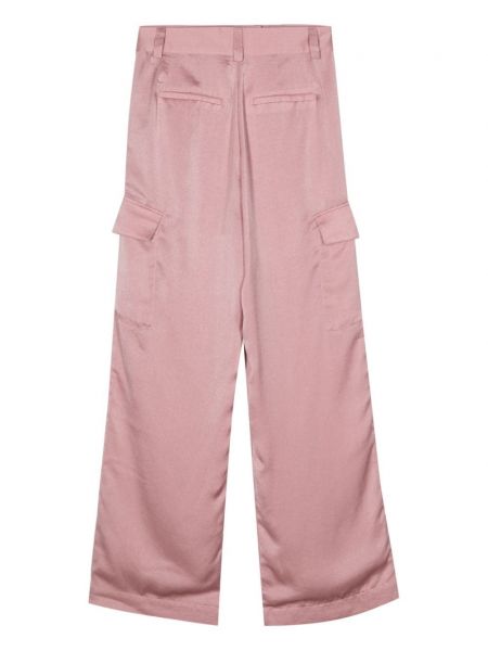 Satynowe spodnie cargo Ba&sh różowe