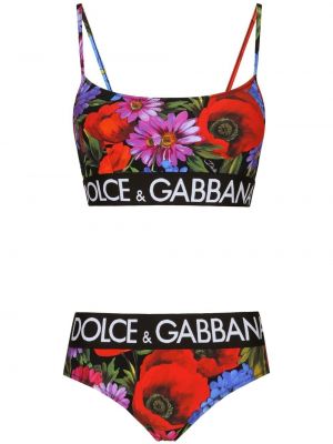 Trykt floral bikini Dolce & Gabbana svart