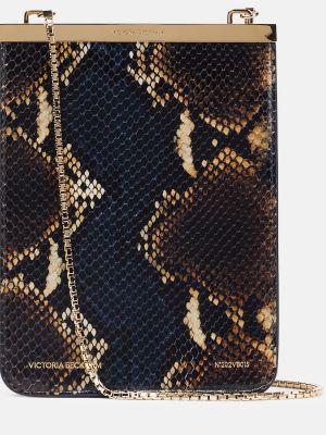 Kožna torba za preko ramena sa zmijskim uzorkom Victoria Beckham zlatna