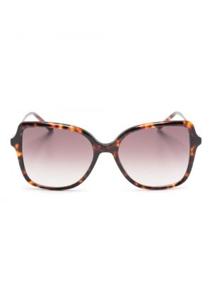 Křišťálové oversized sluneční brýle Carolina Herrera hnědé