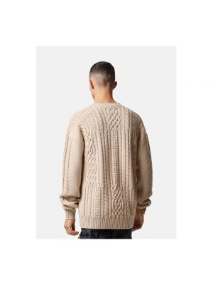 Jersey de lana de tela jersey con trenzado Versace beige