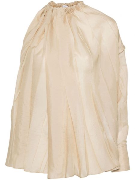 Плисирана прозрачна блуза Ferragamo бежово