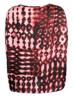 Saténová halenka s potiskem s abstraktním vzorem Gianluca Capannolo růžová