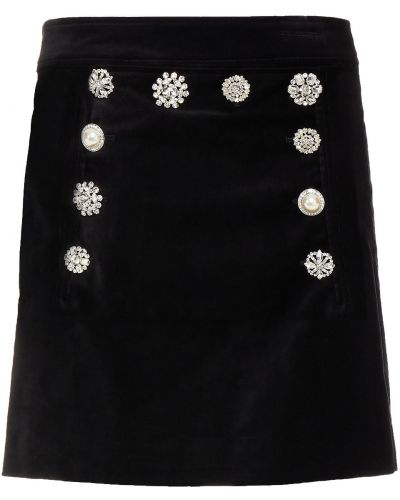 Černé mini sukně bavlněné Veronica Beard