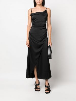 Satynowa sukienka koktajlowa Han Kjobenhavn czarna