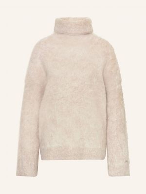 Sweter z alpaki oversize Calvin Klein beżowy