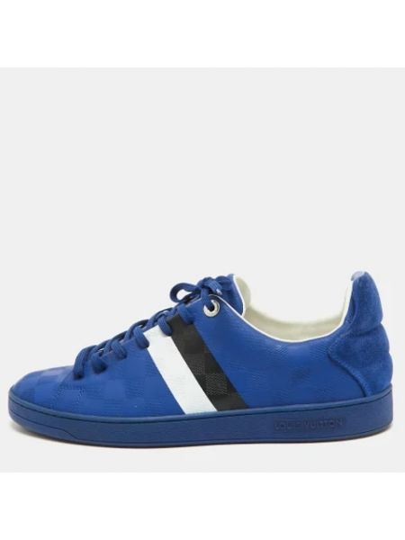 Sneakersy skórzane retro Louis Vuitton Vintage niebieskie