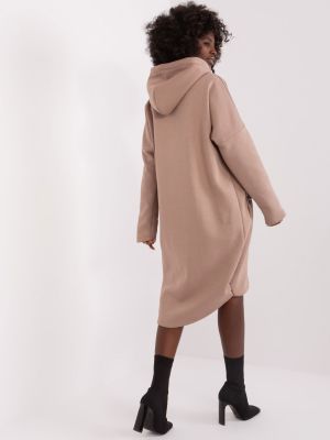 Asymetrická bavlnená mikina Fashionhunters béžová