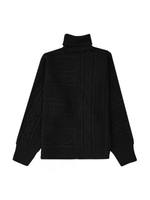 Jersey cuello alto de lana con cuello alto de tela jersey Givenchy negro