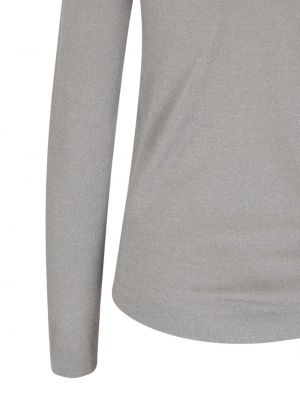 Pletené kašmírové tričko Brunello Cucinelli šedé