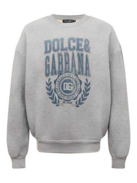 Хлопковый свитшот Dolce & Gabbana серый